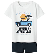 Name It Shortssæt - NmmJaspen - Shorts/T-shirt - Lucent White