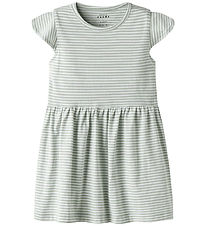 Name It Kjole - NmfVinanna - Aqua Gray/Bright White