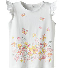 Name It T-shirt - NmfVayana - Bright White/Yellow Flower