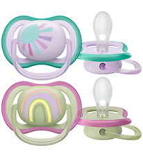 Philips Avent Sut - 2-pak - Ultra Air - Grøn/Lilla m. Print