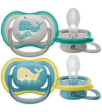 Philips Avent Sut - 2-pak - Ultra Air - Blå/Grå m. Print
