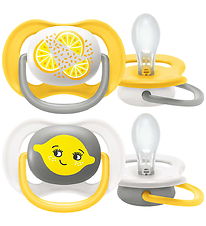 Philips Avent Sut - 2-pak - Ultra Air - Hvid/Gul m. Print
