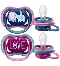 Philips Avent Sut - 2-pak - Ultra Air - Blå/Lilla m. Print