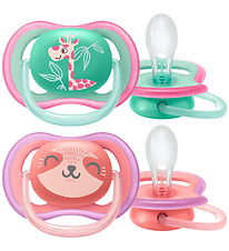 Philips Avent Sut - 2-pak - Ultra Air - Rosa/Grøn m. Print