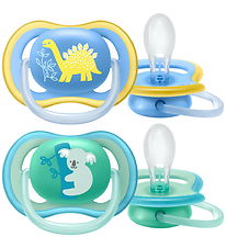 Philips Avent Sut - 2-pak - Ultra Air - Blå/Grøn m. Print