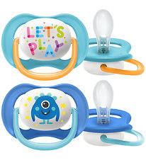 Philips Avent Sut - 2-pak - Ultra Air - Blå/Turkis m. Print