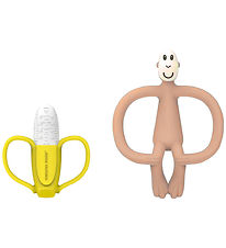 Matchstick Monkey Bideringe - 2-pak - Banana & Monkey - Pink