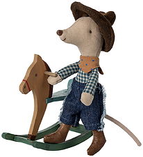 Maileg Mus - Cowboymus På Gyngehest - Lillebror