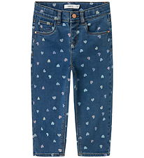 Name It Jeans - Noos - Mom - NmfBella - Denim Blue/Hearts