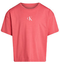 Calvin Klein T-shirt - CK Logo Boxy - Deep Crimson Fruit