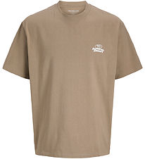 Jack & Jones T-shirt - JcoRetreat Typographic - Desert Taupe