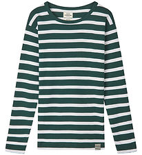 Mads Nørgaard Bluse - Tobino - Pine Grove/White/Verdant Green