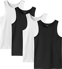 Name It Undertrøje - Noos - NkmTank - 4-pak - Black/w/ 2 x Brigh