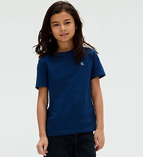 Calvin Klein T-shirt - Mono Mini Badge - Blue Jean
