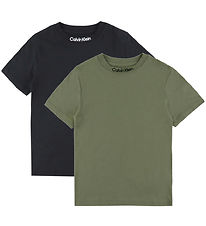 Calvin Klein T-shirt - 2-pak - Embro Logo - Dusty Olive/Ck Black
