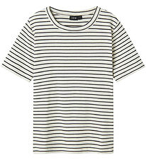 LMTD T-shirt - NlfHinaja - Dark Grey Melange/White Stripes
