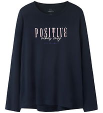 Name It Bluse - Loose - NkfViolet - Navy Blazer/Positive