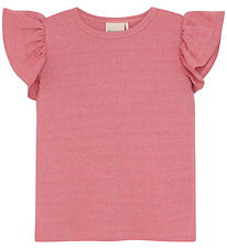 Minymo T-Shirt - Rib - Glimmer - Azalea Pink