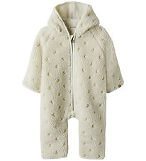 Lil Atelier Fleccedragt - Loose - NbnNalo - Turtledove/Moon Emb
