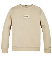 Tommy Hilfiger Sweatshirt - Monotype 1985 Label - Classic Beige