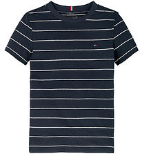 Tommy Hilfiger T-shirt - YD Cotton Linen - Dark Night Navy Strip