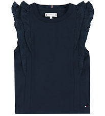 Tommy Hilfiger T-shirt - Broderie Anglaise - Dark Night Navy