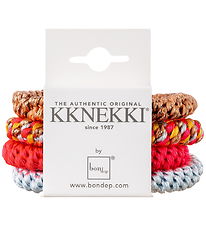 Kknekki Hårelastikker - 4-pak - Blå/Beige/Pink/Gul