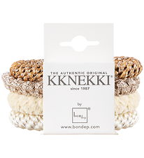 Kknekki Hårelastikker - 4-pak - Brun/Beige/hvid