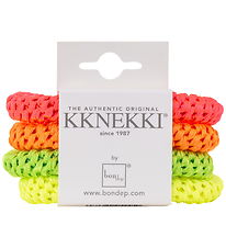 Kknekki Hårelastikker - 4-pak - Pink/Orange/Grøn/Gul