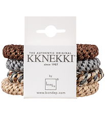 Kknekki Hårelastikker - 4-pak - Beige/Brun/Grå