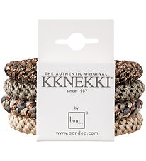 Kknekki Hårelastikker - 4-pak - Brun/Beige