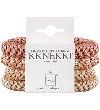 Kknekki Hårelastikker - 4-pak - Pink/Beige
