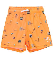 Color Kids Badeshorts - AOP - Orange Pop