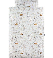 Nørgaard Madsens Sengetøj - Voksen - Beige m. Striber/Zoo Dyr