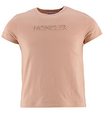 Moncler T-shirt - Pastel Pink m. Broderi