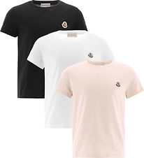Moncler T-shirt - 3-pak - Hvid/Beige/Sort