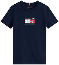 Tommy Hilfiger T-shirt - Script Flag - Dark Night Navy