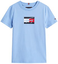 Tommy Hilfiger T-shirt - Script Flag - Cloudy Blue