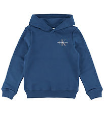 Calvin Klein Hættetrøje - Small Monogram - Blue Jean