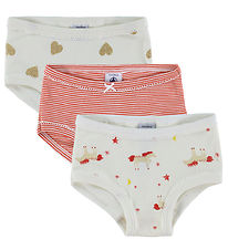 Petit Bateau Trusser - 3-pak - Off White/Rød