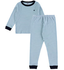 Petit Bateau Nattøj - 2-Delt - Adriatic/Marshmallow