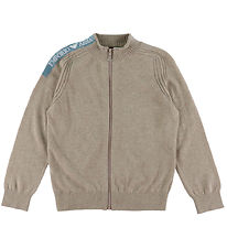 Emporio Armani Cardigan - Strik - Uld - Beige Medio Melange
