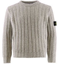 Stone Island Bluse - Strik - Uld - Melange Grey