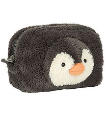 Jellycat taske - 19x13 cm - Peanut Penguin Pouch - Grå