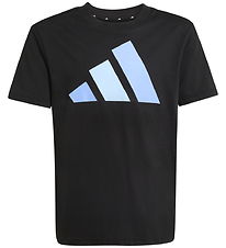 adidas Performance T-shirt - J BL - Black/Blufus/Globlu