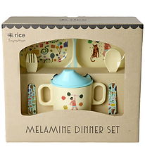 Rice Spisesæt - Melamin - 4 stk. - Mint Fun Fair
