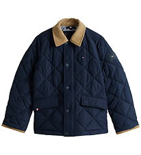 Tommy Hilfiger Jakke - Quilted - Contrast Collar - Dark Night Na