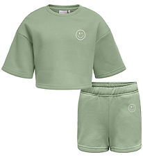 Kids Only Shortssæt - Koglena - Hedge Green/Cloud Dancer