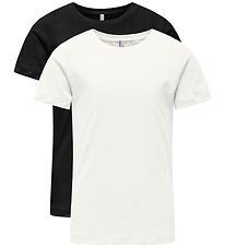 Kids Only T-shirt - 2-Pak - Kognew - Cloud Dancer/Black