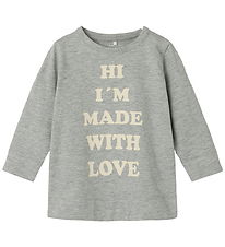 Name It Bluse - NbfLaba - Grey Melange